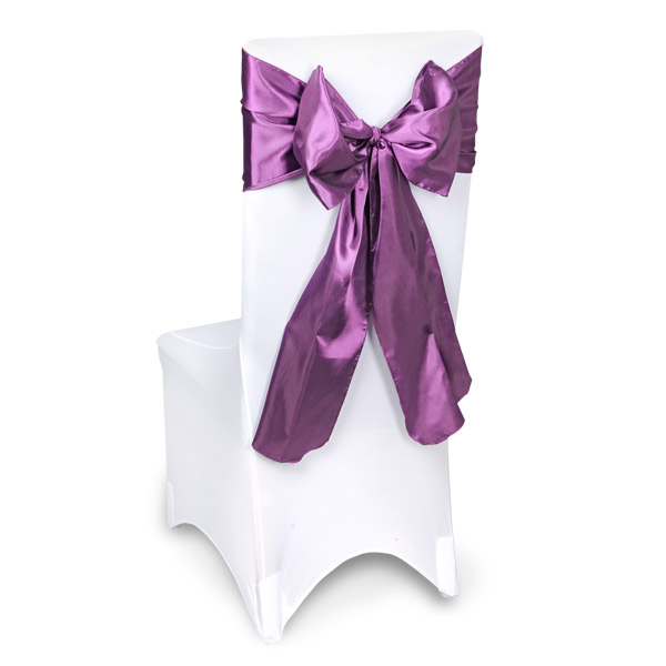  Aubergine Chair Sashes Event Planners Surrey