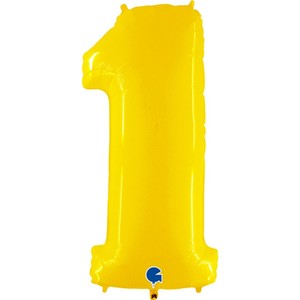 Yellow Neon 40" Number 1 Balloon