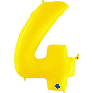 Yellow Neon 40" Number 4 Balloon