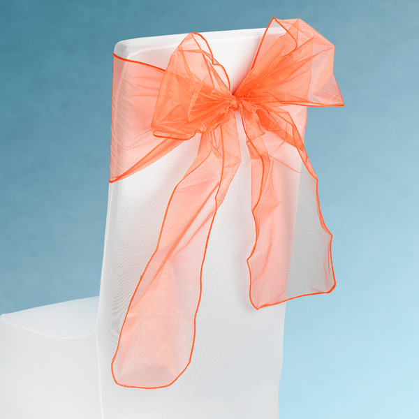 Orange Sheer Chair Sashes Event Planners Surrey