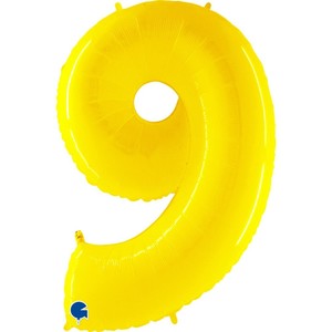 Yellow Neon 40" Number 9 Balloon