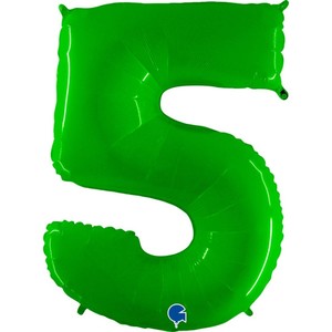 Green Neon 40" Number 5 Balloon