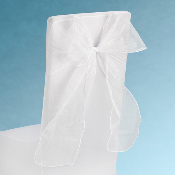 White Sheer Chair Sashes Event Planners Surrey