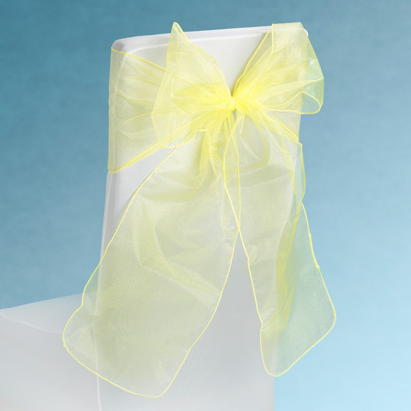 Yellow Sheer Chair Sashes Event Planners Surrey