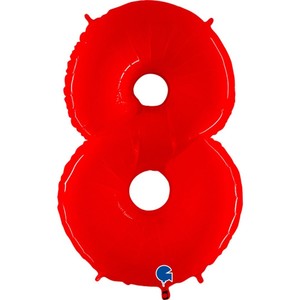 Red Neon 40" Number 8 Balloon