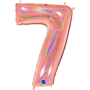 Rose Gold Glittery 40" Number 7 Balloon