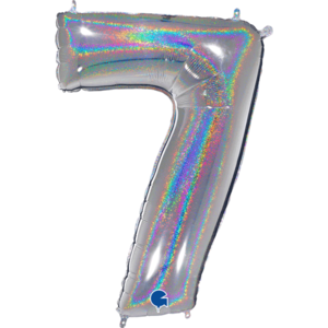 Silver Glittery 40" number 7 balloon