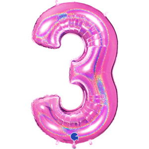 Pink Glittery 40" Number 3 Balloon