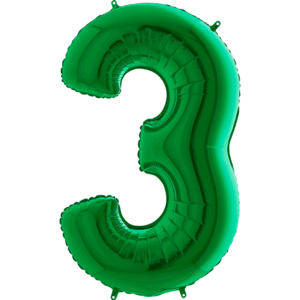 40IN GREEN NUMBER 3 FOIL BALLOON
