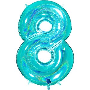 40IN TIFFANY NUMBER 8 FOIL BALLOON