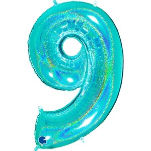 40IN TIFFANY NUMBER 9 FOIL BALLOON