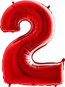 40IN RED NUMBER 2 FOIL BALLOON