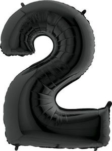 40IN BLACK NUMBER 2 FOIL BALLOON