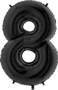 40IN BLACK NUMBER 8 FOIL BALLOON