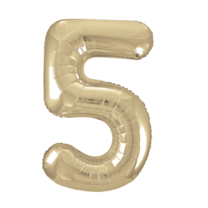 34IN PALE GOLD NUMBER 5 FOIL BALLOON
