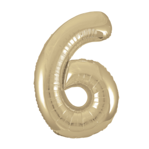 34IN PALE GOLD NUMBER 6 FOIL BALLOON