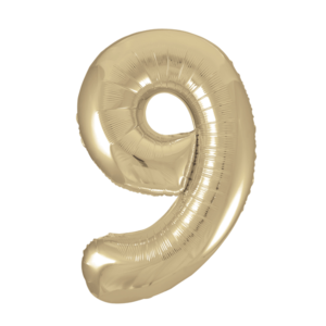 34IN PALE GOLD NUMBER 9 FOIL BALLOON